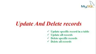 MySQL Tutorial | update and delete table records