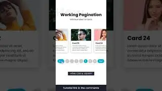 How to Make a Working Pagination | Functional With UI Cards - HTML, CSS & Jquery #shorts