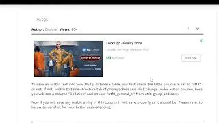 How to save Arabic in MySql database? | Store Arabic Text in MySql