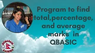 How to find total, percentage and average of marks. in Qbasic.