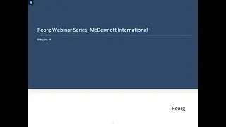 Reorg Webinar Series: McDermott International