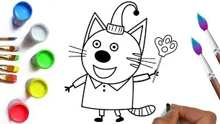 How to draw a cat from a cartoon 3 cats, cat Compote, beautiful drawing, drawing for children