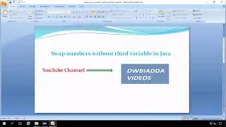 HOW TO SWAP TWO NUMBERS WITHOUT THIRD VARIABLE IN JAVA