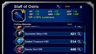 200000 Coins Staff of Osiris Crafted Raid Summon FFBE Final Fantasy Brave Exvius