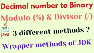 Convert decimal number (Integer) to binary in java (Number system problem)