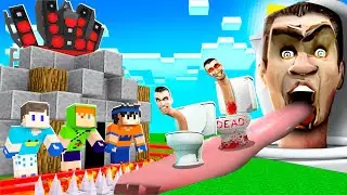 FAMÍLIA ARQUEIRA DESAFIO BASE VS PRIVADAS SKIBIDI NO MINECRAFT!! (Skibidi Toilet)