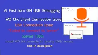Fix WO Mic failed to connect to server by USB | WO Mic Failed to connect to Server 2020(Solved 100%)