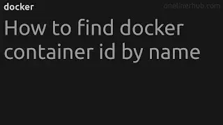 How to find docker container id by name  