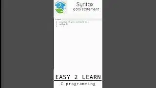 goto statement syntax | c programming | 