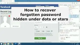 How to recover forgotten password hidden under dots