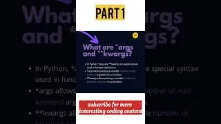 how to use *args and **kwargs in Python #python #pythonprogramming #shorts #ytshorts #trending part1