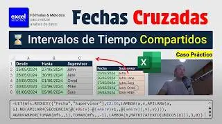Cómo Calcular Intervalos de Tiempo Cruzados o Compartidos en Excel
