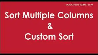 Excel VBA: Sort Multiple Columns and Custom Sort