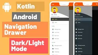 Part: 3 Learn to build a custom Navigation Drawer with Dark/Light theme in Kotlin