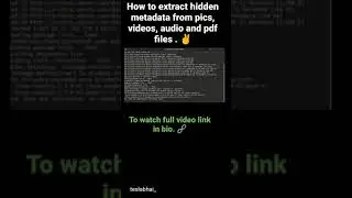 How to extract hidden metadata from pics videos audio and pdf files ✅