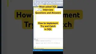 How to use Try Catch (Error Handling) in SQL #sql #sqlqueries #sqlinterview #coding #trycatch