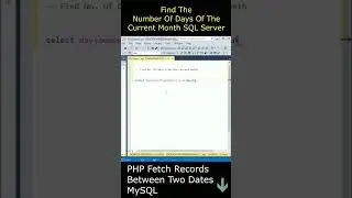 SQL Query Number Of Days From Current Month