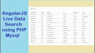 AngularJS Live Data Search using PHP Mysql