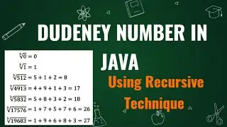 Dudeney Number in Java | Recursive Technique | ISC Computer Science