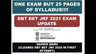 ONE EXAM BUT 25 PAGES OF SYLLABUS||DBT BET 2021 UPDATE||Failed in CSIR NET 2020??|PART-1