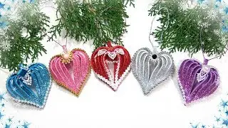 Сердечки ❤ Ёлочные игрушки своими руками из фоамирана / diy christmas ornaments  glitter foam heart