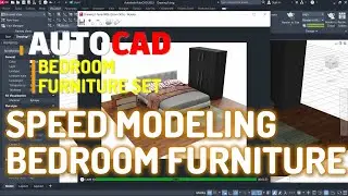 AutoCAD Bedroom Furniture Set 01 Speed Modeling