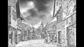 Pencil Drawing - Old City Sketch  Clip Studio Paint (Digital Drawing & Sketching)