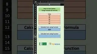 Excel Sum using Formula & Function | #shorts #short