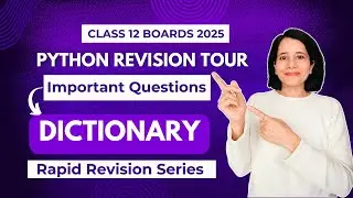 DICTIONARY | Important Questions | CBSE Class 12 Computer Science | Boards 2025 | Revision Series