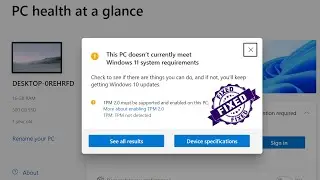 FIX - TPM 2.0 must be supported and enabled on this PC | TPM not detected | AMD CPU fTPM