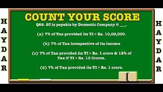 TEST 7 | Basic Concept Of Income Tax | CA IPCC @DeanTurn