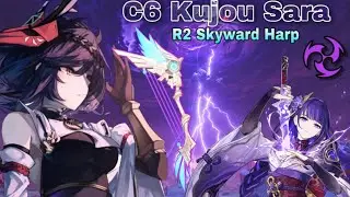 C6 Lv.90 Kujou Sara With R2 Skyward Harp Showcase - Genshin Impact