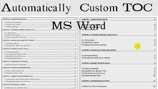 MS Word  | automatically custom toc | table of contents