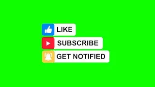 Subscribe and Like Button with Bell Sound | No Copyright Subscribe Button Green Screen