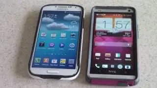 SAMSUNG S4 VS HTC ONE BOOT UP BOOTUP RACE