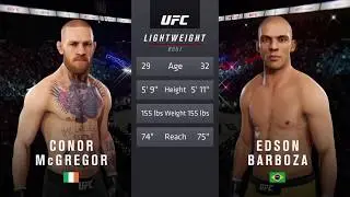 Conor McGregor vs. Edson Barboza (EA Sports UFC 3) - CPU vs. CPU - Crazy UFC 👊🤪