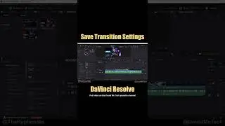 Save Transition Settings Presets in DaVinci Resolve [ How-To Tutorial ]