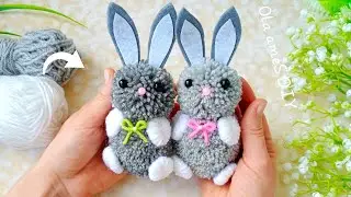 It's so Beautiful 💖☀️ Superb Cute Bunny Making Idea with Yarn - You will Love It !! DIY Easter Decor