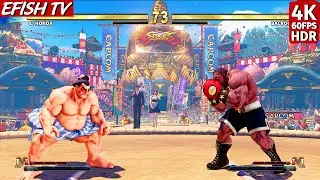 E. Honda vs Balrog (Hardest AI) - Street Fighter V