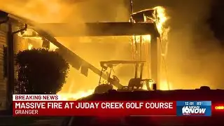 Crews battling massive fire at Juday Creek Golf Course