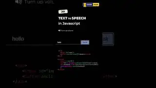 Text to speech in JS #javascript #react #new #html5 #webdesign #programming #python