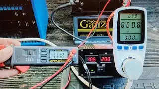 Акб Ganz с приёмки . Заряд и проверка нагрузкой с помощью инвертора 12-220В.