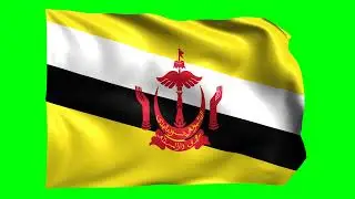 Brunei Waving Flag Green Screen Animation | 3D Flag Animation | Royalty-Free