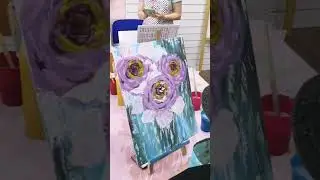 Пионы мастихином. Живопись акрилом для детей и взрослых!
