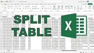 Split a table into multiple tables based on column value in excel