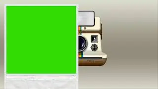 Green screen polaroid cam photo frame