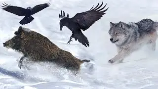 Raven is the smartest bird that can hunt with Wolves!