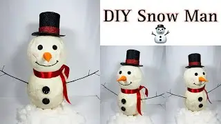 DIY Snow Man⛄| How To Make Snow Man☃️ Using Ballon 🎈| Christmas Snow Man Craft #diysnowman #snowman