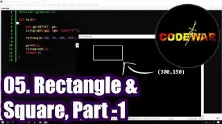 05. How to draw Rectangle and Square using graphics.h (Rect Part 1) | CodeWar