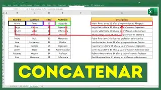 🔴COMBINAR texto de DOS o MÁS celdas en UNA CELDA (concatenar celdas en Excel)😱3 Métodos😱